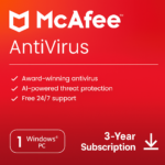 McAfee Antivirus – 1 User 3 Years License | Digital Key
