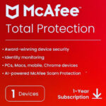 McAfee Total Protection – 1 PC 1 Year License | Retail Key